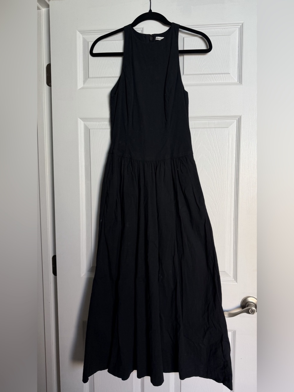 Abercrombie & Fitch High-Neck Drop-Waist Dress Black XS